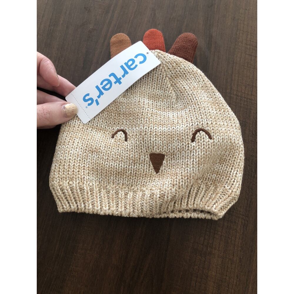 Carter’s Baby Turkey Beanie Hat 3–9 Months • Knit Unisex Fall Thanksgiving NWT